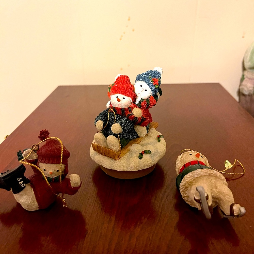 Home interiors snowman candle topper and ornaments